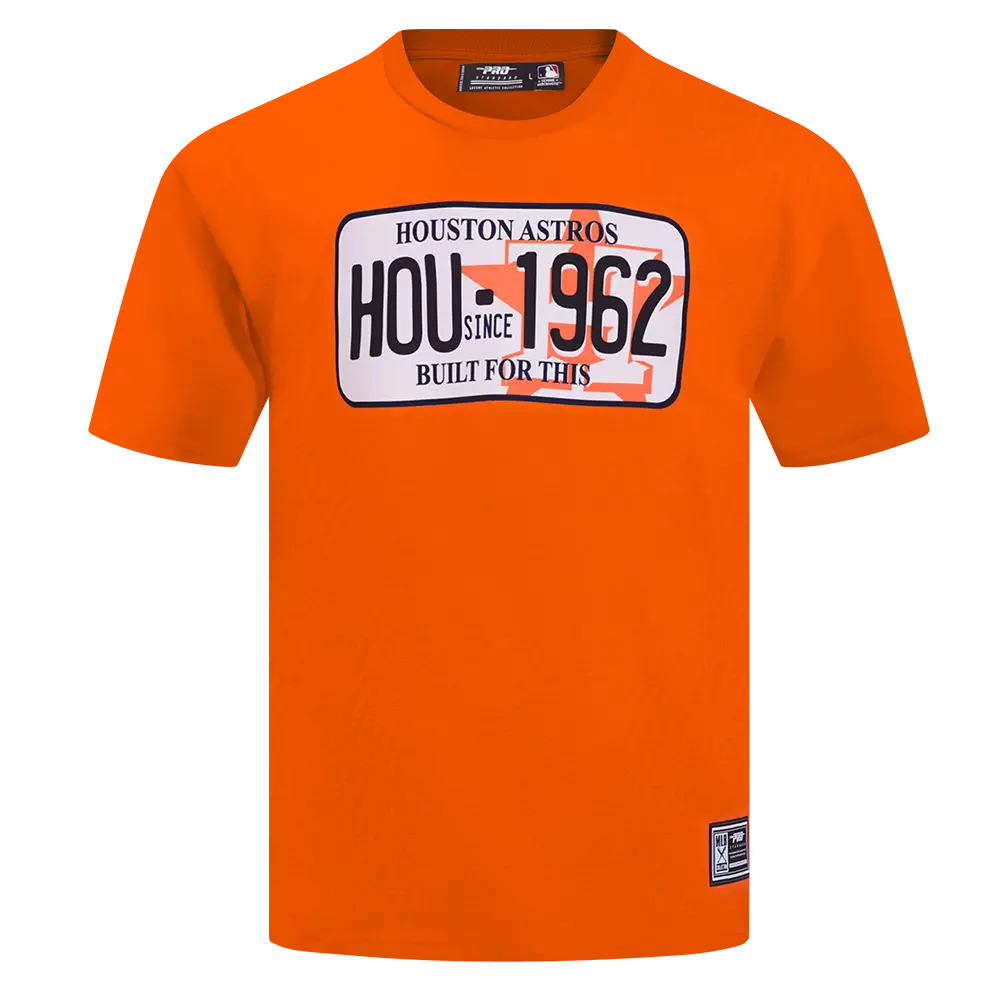 Pro Standard Houston Astros License Plate Short Sleeve Tee-Orange